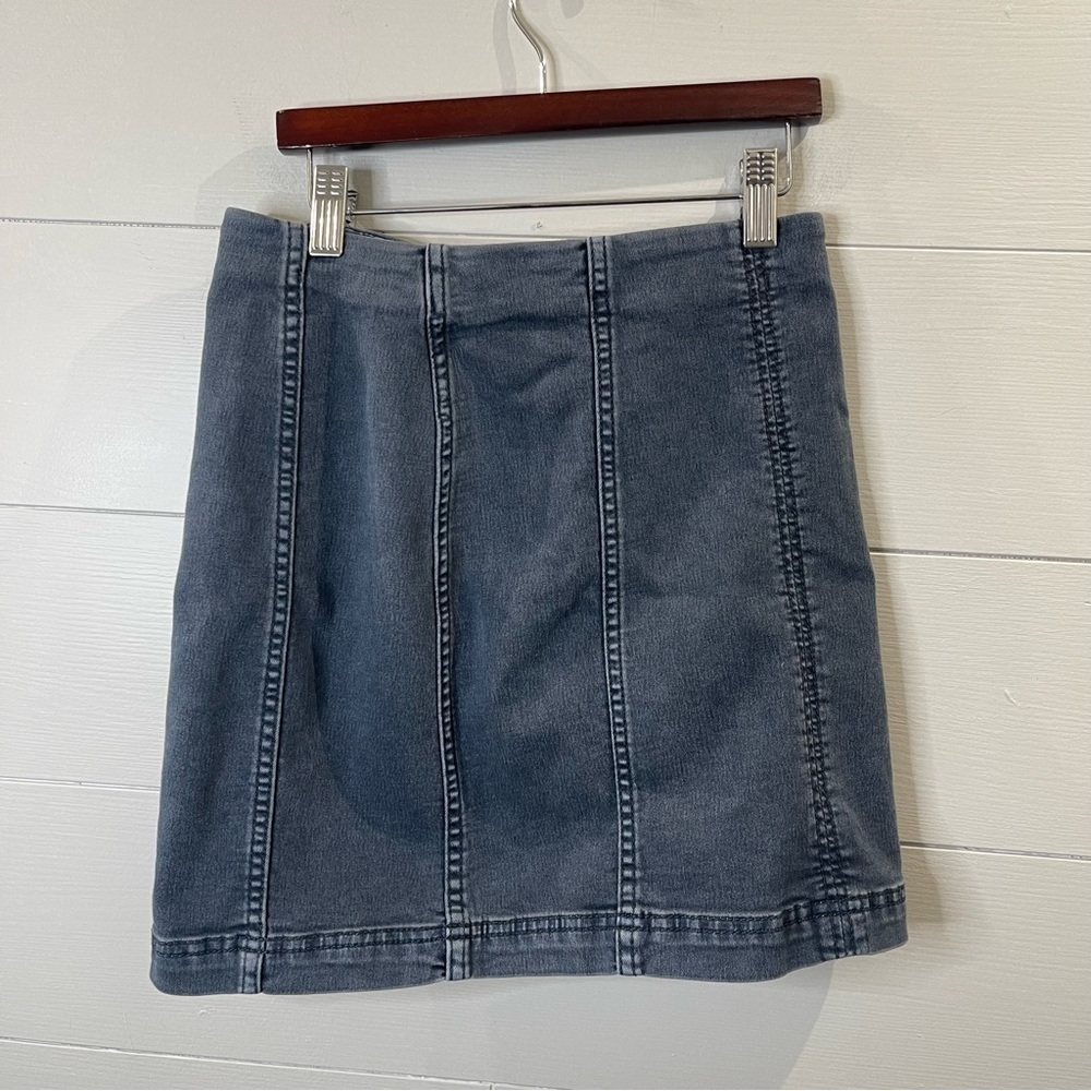 Free People | Black Denim Mini Skirt Size 0